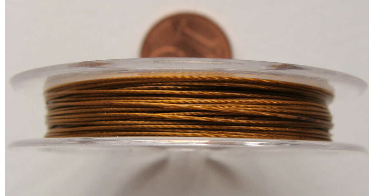 Bobine De Fil Métal Cablé Doré 0.38 Mm - Longueur ~70 Mètres - Neuf, Parfait Pour Bijoux Et Bricolage